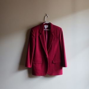 VINTAGE Red 100% Wool Blazer